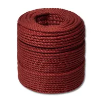Канат джутовый ДТ тросовой свивки d. 10 мм красный